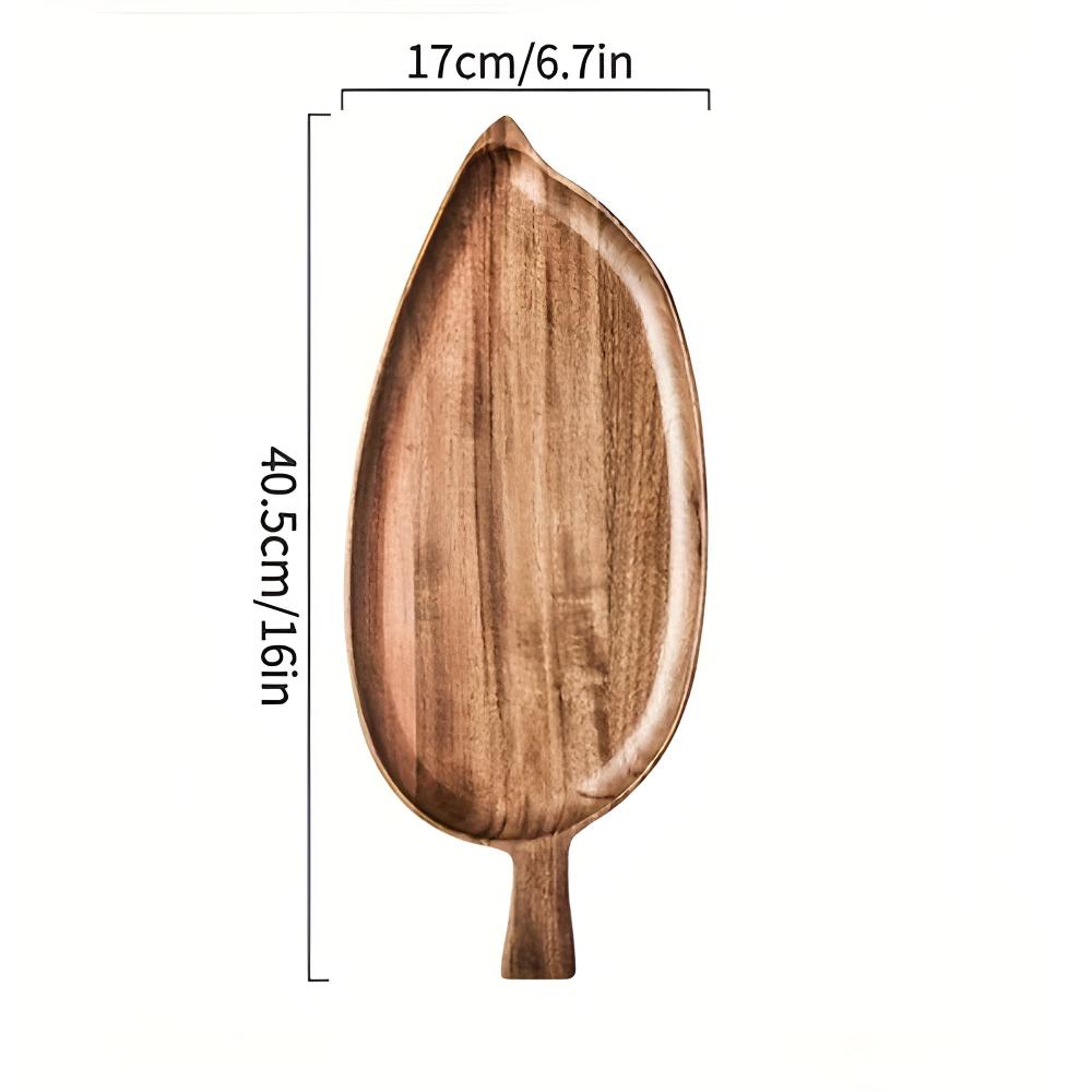 Variant image for Natuurlijke Houten Serveerschaal - Bladvorm, Elegant en Functioneel-2