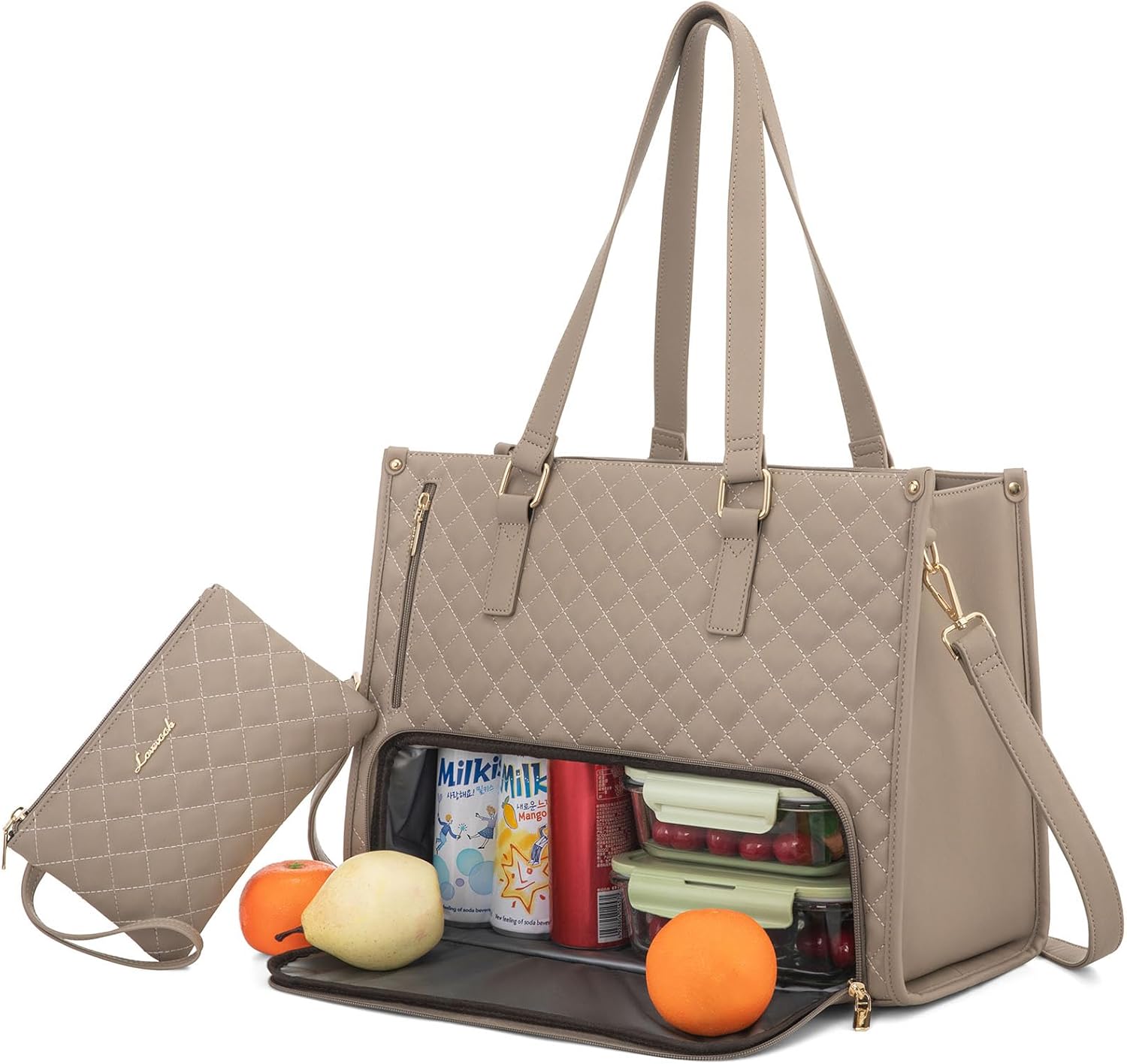 Variant image for Luxe Lederen Schoudertas Dames - 3-in-1 Handtas Met Geïsoleerd Compartiment-4