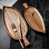 Natuurlijke Houten Serveerschaal - Bladvorm, Elegant en Functioneel-6
