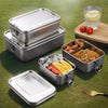 Duurzame RVS Lunchbox - 3-in-1 Set voor Snacks en Maaltijden, 850-1400 ml 0
