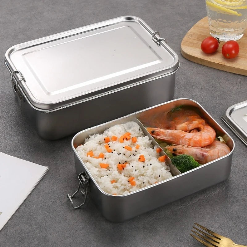 Duurzame RVS Lunchbox - 3-in-1 Set voor Snacks en Maaltijden, 850-1400 ml 1