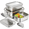 Duurzame RVS Lunchbox - 3-in-1 Set voor Snacks en Maaltijden, 850-1400 ml 3