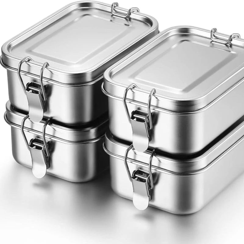 Duurzame RVS Lunchbox - 3-in-1 Set voor Snacks en Maaltijden, 850-1400 ml 4