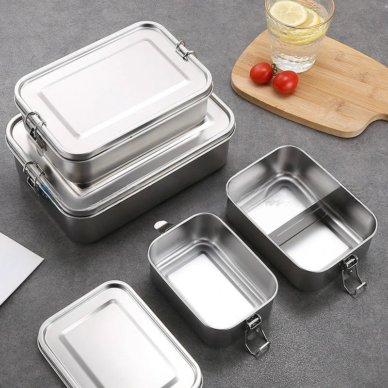 Duurzame RVS Lunchbox - 3-in-1 Set voor Snacks en Maaltijden, 850-1400 ml 5