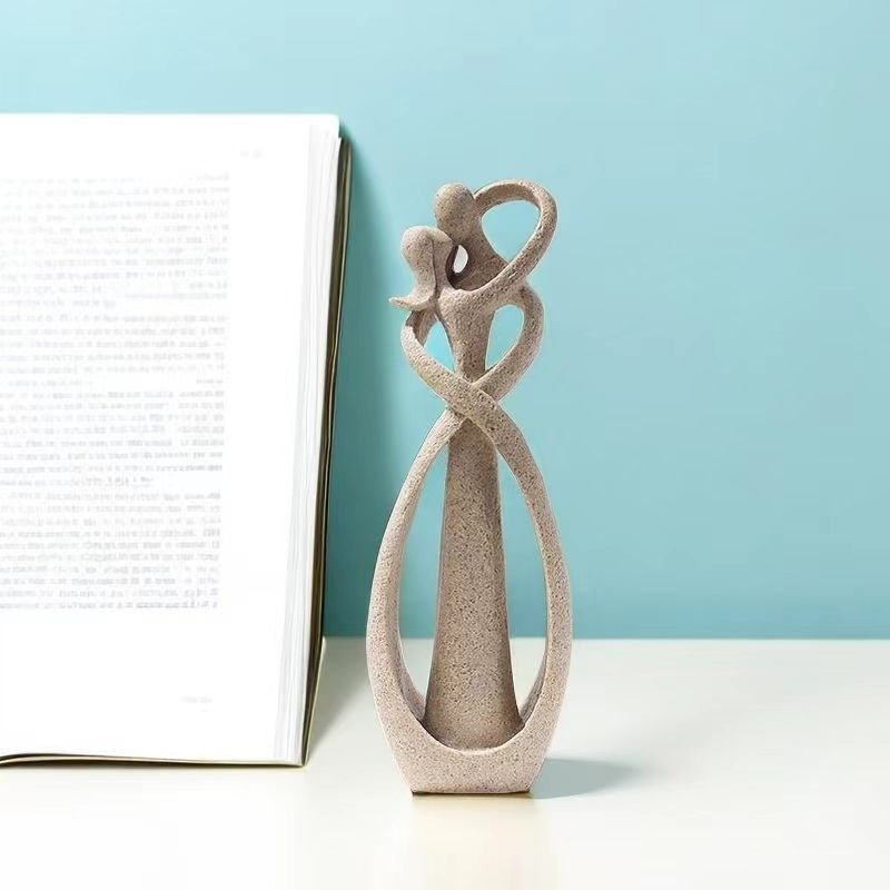 Elegante Abstracte Beeldhouwwerk - Tijdloze Liefde - Uniek Cadeau voor Kunstliefhebbers 3