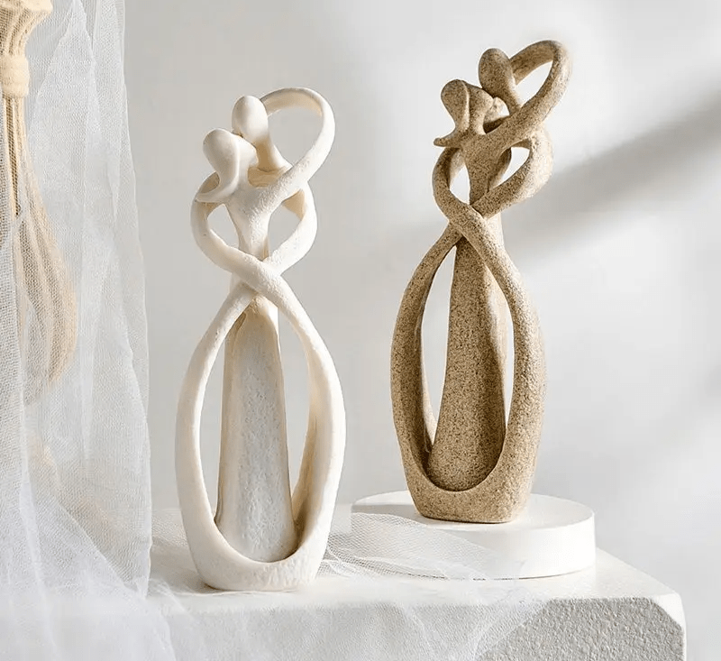 Elegante Abstracte Beeldhouwwerk - Tijdloze Liefde - Uniek Cadeau voor Kunstliefhebbers 4