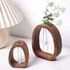 Givera - Elegante Hydroponische Vase van Hout en Glas 0