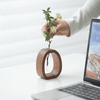 Givera - Elegante Hydroponische Vase van Hout en Glas 3