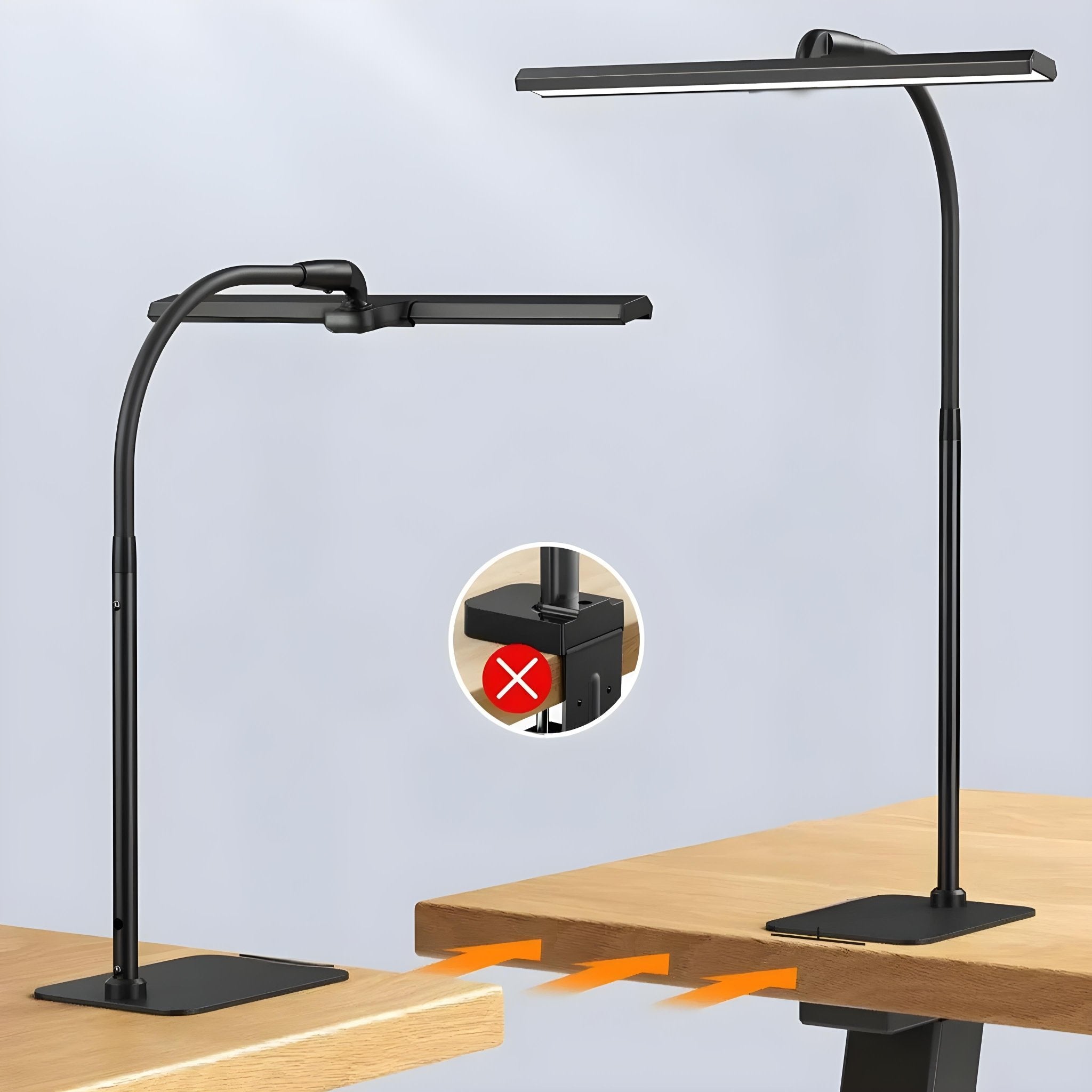 Moderne Zwarte Bureaulamp LED met Flexibele Hals en Dimmbaar Licht 5