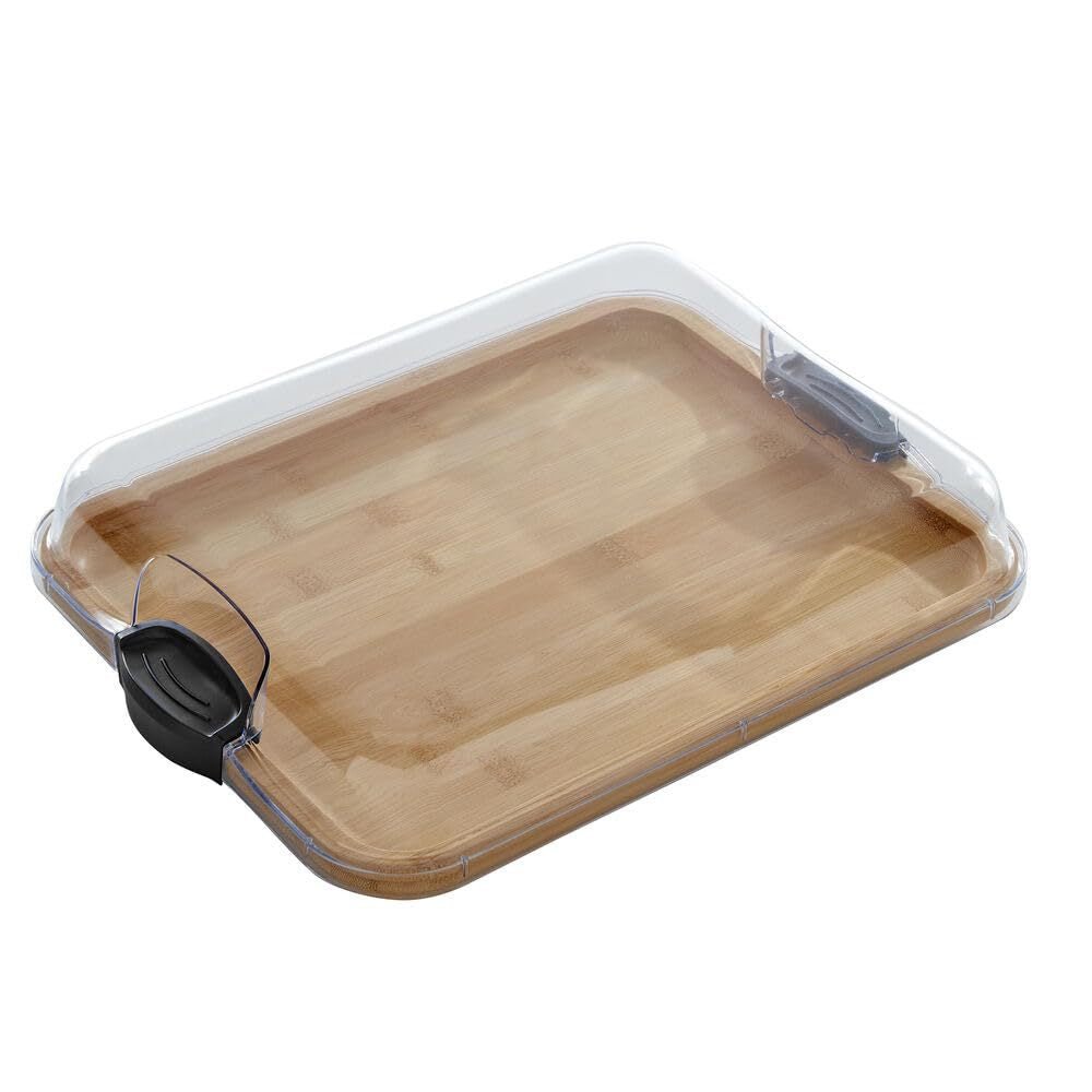 Multifunctionele Houten Snijplank Met Vakken Voor Snacks - Duurzaam Bamboehout 0