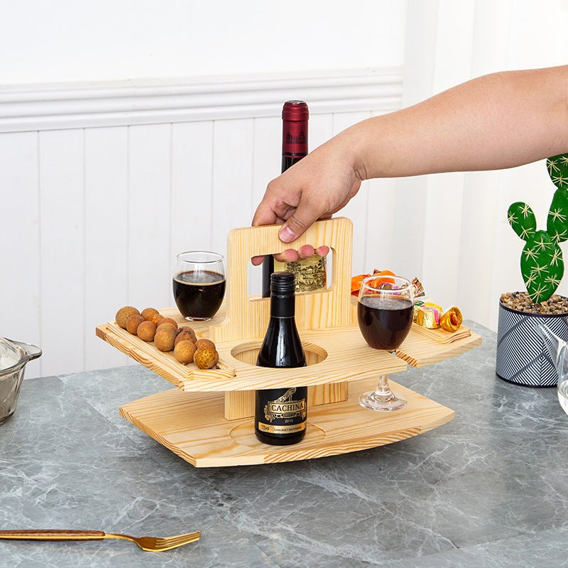 Stian - Draagbare Houten Picknicktafel met Ruime Serveerruimte 6
