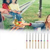 Telescopische Barbecue Vorken Set van 8 – RVS met Houten Handvat, Uitgeschoven Tot 81 cm voor Perfect Roosteren 4