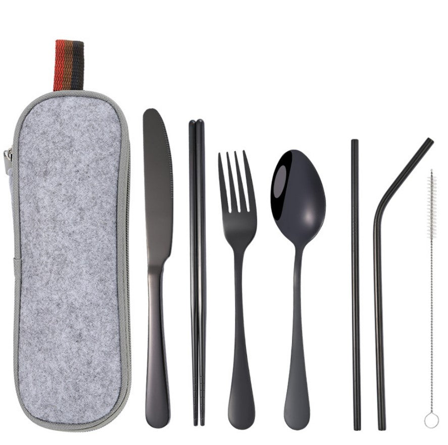 Variant image for Draagbare 8-delige Roestvrijstalen Bestekset Voor Camping en Reizen-2