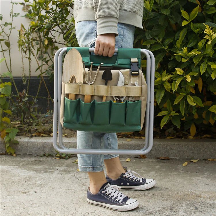 Vela - Faltbare Tuinstoel met Gereedschapstas voor Comfort en Functionaliteit 2