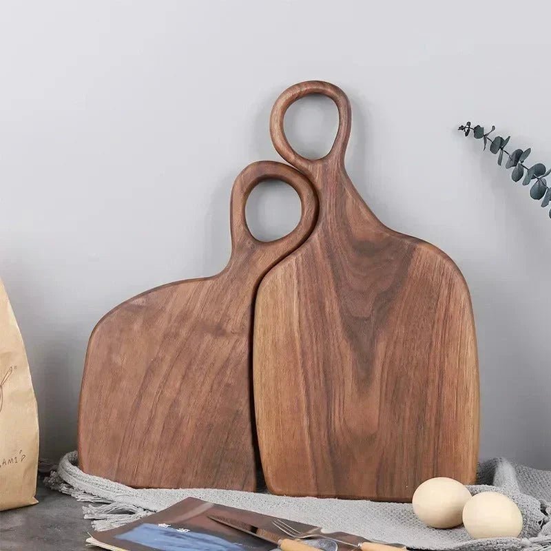 Vilda - 2er Set Walnuss Houten Snijplanken met Unieke Tekening 0
