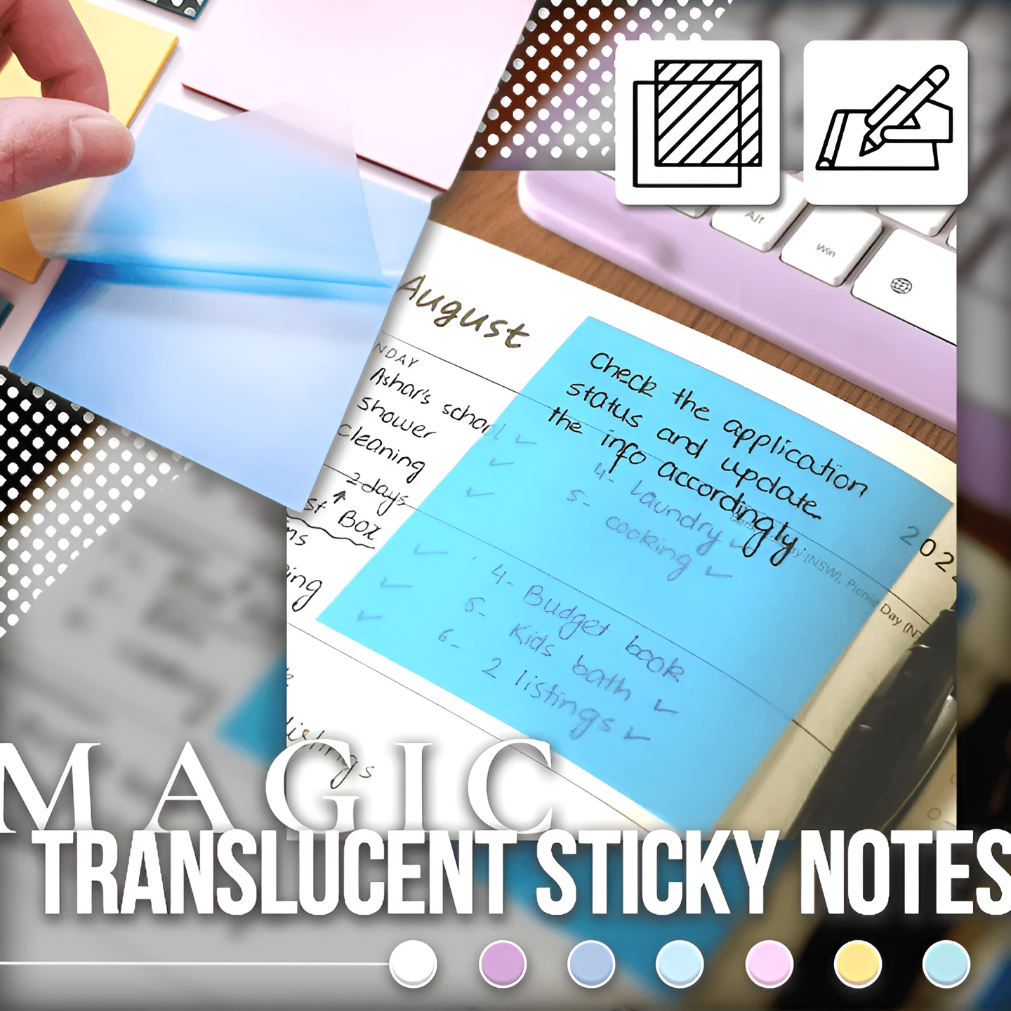 Magico™ transparante sticky notes | Tijdelijk 1 + 1 GRATIS